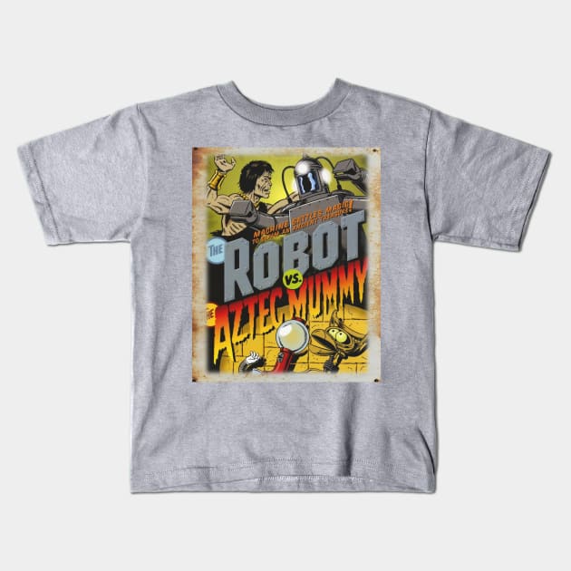 Mystery Science Rusty Barn Sign 3000 - The Robot vs Aztec Mummy Kids T-Shirt by Starbase79